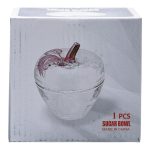 Цукерниця з кришкою Ø 9.5 см ваза цукерниця кругла скляна у формі яблука HP-4-101 - Зображення 5