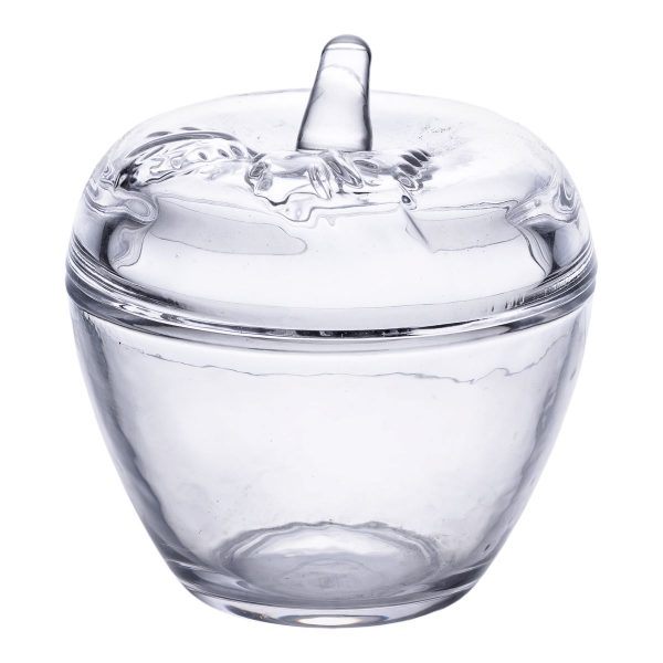 Цукерниця з кришкою Ø 9.5 см ваза цукерниця кругла скляна у формі яблука HP-4-101