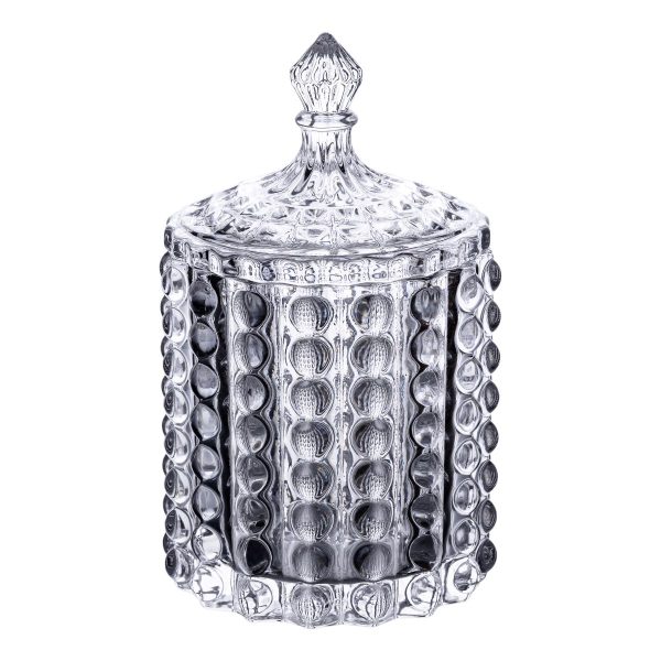 Скляна цукерниця з кришкою 16 см, ваза для цукерок HP-4-105