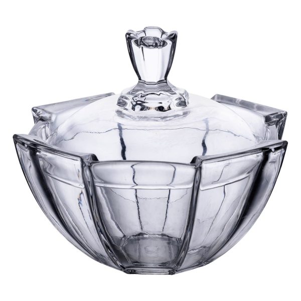 Цукорниця з кришкою Ø 15 см, скляна ваза HP-4-120