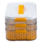 Контейнер для заморожування та зберігання продуктів 3-ярусний у холодильнику 16.5 см Помаранчевий HP50657 - Зображення 3