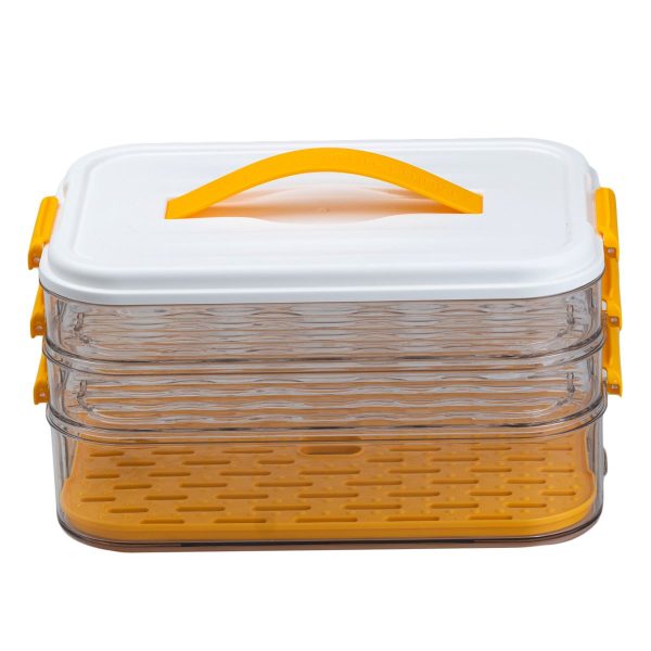 Триярусний контейнер для заморожування та зберігання продуктів 16.5 см Помаранчевий HP50657