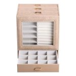 Скринька для прикрас з еко шкіри 3 яруси органайзер для ювелірних виробів HP-5-16CR - Зображення 7