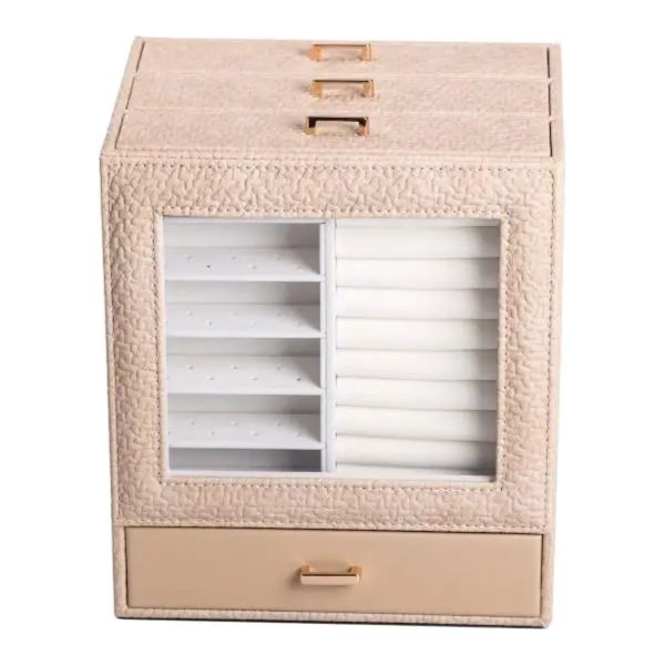 Скринька для прикрас з еко шкіри, 3 яруси, органайзер для ювелірних виробів HP-5-16CR