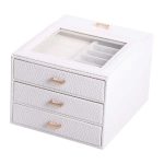 Скринька для прикрас з еко шкіри 3 яруси органайзер для ювелірних виробів HP-5-16W - Зображення 2