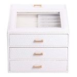 Скринька для прикрас з еко шкіри 3 яруси органайзер для ювелірних виробів HP-5-16W - Зображення 3