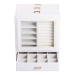 Скринька для прикрас з еко шкіри 3 яруси органайзер для ювелірних виробів HP-5-16W - Зображення 5