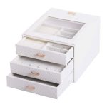 Скринька для прикрас з еко шкіри 3 яруси органайзер для ювелірних виробів HP-5-16W - Зображення 6