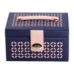 Скринька для прикрас з еко шкіри 3 яруси з дзеркалом органайзер для ювелірних виробів HP-5-17BL - Зображення 3