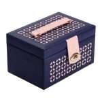 Скринька для прикрас з еко шкіри 3 яруси з дзеркалом органайзер для ювелірних виробів HP-5-17BL - Зображення 7