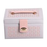 Скринька для прикрас з еко шкіри 3 яруси з дзеркалом органайзер для ювелірних виробів HP-5-17G - Зображення 4