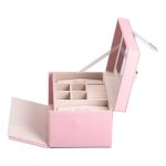 Скринька для прикрас з еко шкіри 3 яруси з дзеркалом органайзер для ювелірних виробів HP-5-17P - Зображення 5