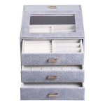 Скринька для прикрас з еко шкіри 3 яруси органайзер для ювелірних виробів HP-5-16G - Зображення 2