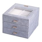 Скринька для прикрас з еко шкіри 3 яруси органайзер для ювелірних виробів HP-5-16G - Зображення 3