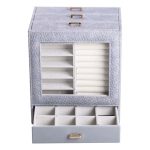 Скринька для прикрас з еко шкіри 3 яруси органайзер для ювелірних виробів HP-5-16G - Зображення 4