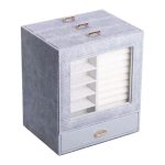 Скринька для прикрас з еко шкіри 3 яруси органайзер для ювелірних виробів HP-5-16G - Зображення 5