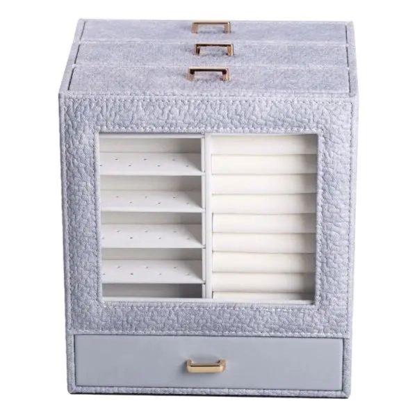 Скринька для прикрас з еко шкіри, 3 яруси, органайзер для ювелірних виробів HP-5-16G