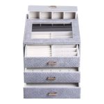 Скринька для прикрас з еко шкіри 3 яруси органайзер для ювелірних виробів HP-5-16G - Зображення 6