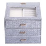 Скринька для прикрас з еко шкіри 3 яруси органайзер для ювелірних виробів HP-5-16G - Зображення 7