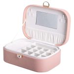 Скринька для прикрас з еко шкіри 2 яруси із замком органайзер для ювелірних виробів HP-5-1P - Зображення 2