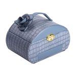 Скринька для прикрас з еко шкіри 3 яруси із замком органайзер для ювелірних виробів HP-5-21BL - Зображення 5