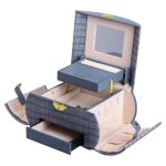 Скринька для прикрас з еко шкіри 3 яруси із замком органайзер для ювелірних виробів HP-5-21BL - Зображення 6