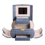 Скринька для прикрас з еко шкіри 3 яруси із замком органайзер для ювелірних виробів HP-5-21BL - Зображення 7