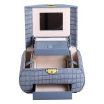 Скринька для прикрас з еко шкіри 3 яруси із замком органайзер для ювелірних виробів HP-5-21BL - Зображення 8