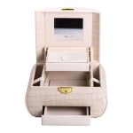 Скринька для прикрас з еко шкіри 3 яруси із замком органайзер для ювелірних виробів HP-5-21BE - Зображення 2