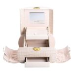 Скринька для прикрас з еко шкіри 3 яруси із замком органайзер для ювелірних виробів HP-5-21BE - Зображення 4