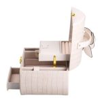 Скринька для прикрас з еко шкіри 3 яруси із замком органайзер для ювелірних виробів HP-5-21BE - Зображення 6