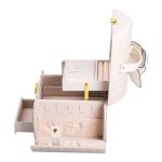 Скринька для прикрас з еко шкіри 3 яруси із замком органайзер для ювелірних виробів HP-5-21BE - Зображення 8