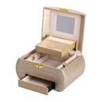 Скринька для прикрас з еко шкіри 3 яруси із замком органайзер для ювелірних виробів HP-5-21GOLD - Зображення 5