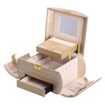 Скринька для прикрас з еко шкіри 3 яруси із замком органайзер для ювелірних виробів HP-5-21GOLD - Зображення 7