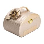 Скринька для прикрас з еко шкіри 3 яруси із замком органайзер для ювелірних виробів HP-5-21GOLD - Зображення 9