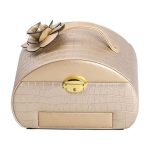 Скринька для прикрас з еко шкіри 3 яруси із замком органайзер для ювелірних виробів HP-5-21GOLD