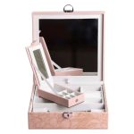 Скринька для прикрас з еко шкіри 2 яруси із замком органайзер для ювелірних виробів HP-5-22P - Зображення 2