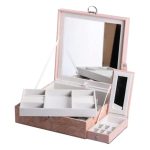 Скринька для прикрас з еко шкіри 2 яруси із замком органайзер для ювелірних виробів HP-5-22P - Зображення 3