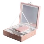 Скринька для прикрас з еко шкіри 2 яруси із замком органайзер для ювелірних виробів HP-5-22P - Зображення 4