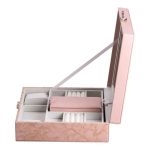 Скринька для прикрас з еко шкіри 2 яруси із замком органайзер для ювелірних виробів HP-5-22P - Зображення 6