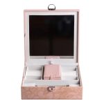 Скринька для прикрас з еко шкіри 2 яруси із замком органайзер для ювелірних виробів HP-5-22P