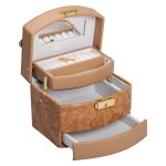 Скринька для прикрас з еко шкіри 3 яруси із замком органайзер для ювелірних виробів HP-5-23BR - Зображення 3