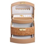 Скринька для прикрас з еко шкіри 3 яруси із замком органайзер для ювелірних виробів HP-5-23BR