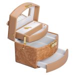 Скринька для прикрас з еко шкіри 3 яруси із замком органайзер для ювелірних виробів HP-5-23BR - Зображення 2