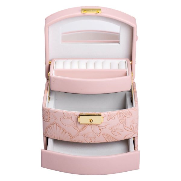 Скринька для прикрас з еко шкіри 3 яруси із замком органайзер для ювелірних виробів HP-5-23P