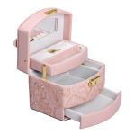 Скринька для прикрас з еко шкіри 3 яруси із замком органайзер для ювелірних виробів HP-5-23P - Зображення 2