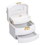 Скринька для прикрас з еко шкіри 3 яруси із замком органайзер для ювелірних виробів HP-5-23W - Зображення 2