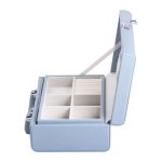 Скринька для прикрас з еко шкіри 2 яруси з кодовим замком органайзер для ювелірних виробів HP-5-24BL - Зображення 4