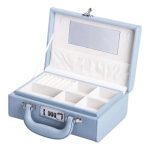 Скринька для прикрас з еко шкіри 2 яруси з кодовим замком органайзер для ювелірних виробів HP-5-24BL - Зображення 2