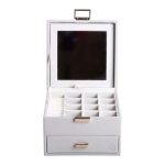 Скринька для прикрас з еко шкіри 2 яруси органайзер для ювелірних виробів HP-5-2G